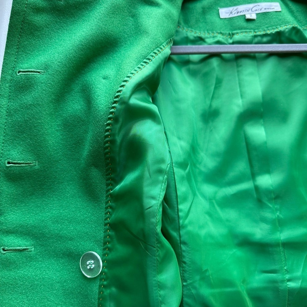 Kenneth Cole New York Vibrant Green Pea Coat - Picture 8 of 11